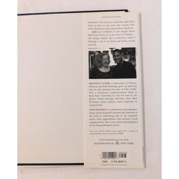 Jeffersons Children Story Of One American Family by Lanier and Feldman 2000 HBDJ - Picture 4 of 7